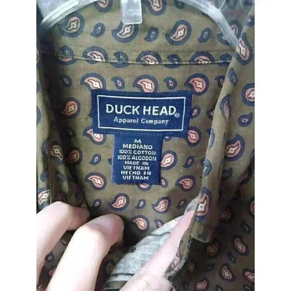 Duck Head Apparel Company Green Button Down Long Sleeve Shirt Men's Size M - Picture 2 of 5